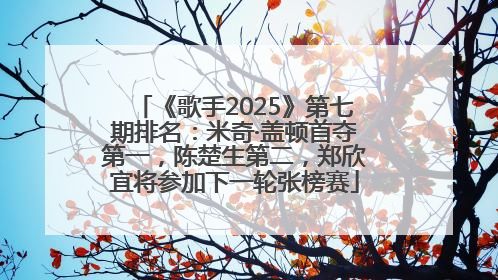 《歌手2025》第七期排名：米奇·盖顿首夺第一，陈楚生第二，郑欣宜将参加下一轮张榜赛