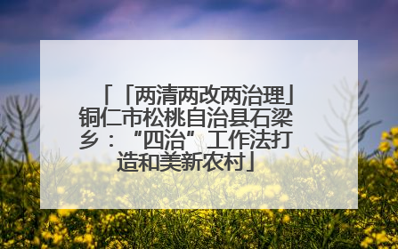 「两清两改两治理」铜仁市松桃自治县石梁乡：“四治”工作法打造和美新农村