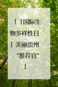 「国际生物多样性日」美丽贵州“推荐官”