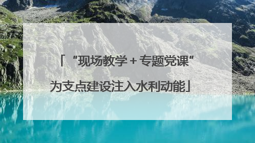 “现场教学＋专题党课”为支点建设注入水利动能