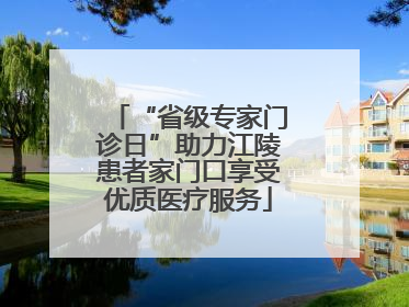 “省级专家门诊日”助力江陵患者家门口享受优质医疗服务