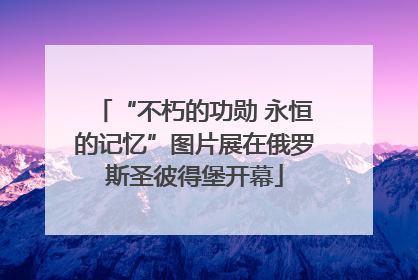 “不朽的功勋 永恒的记忆”图片展在俄罗斯圣彼得堡开幕