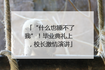 “什么也锤不了我”！毕业典礼上，校长激情演讲