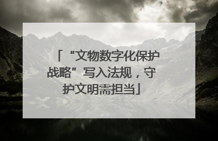“文物数字化保护战略”写入法规，守护文明需担当