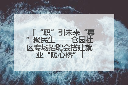 “职”引未来“惠”聚民生——仓园社区专场招聘会搭建就业“暖心桥”