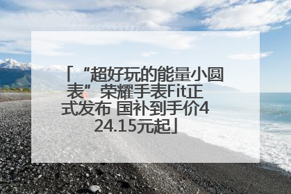 “超好玩的能量小圆表”荣耀手表Fit正式发布 国补到手价424.15元起