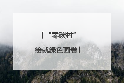 “零碳村” 绘就绿色画卷