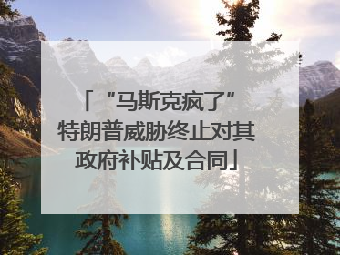 “马斯克疯了” 特朗普威胁终止对其政府补贴及合同