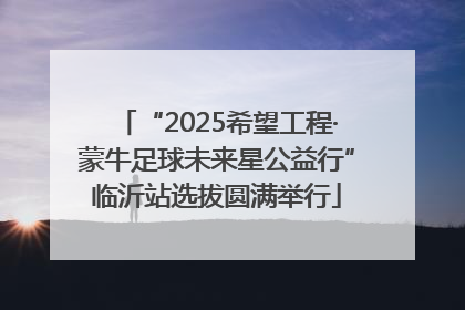 “2025希望工程·蒙牛足球未来星公益行”临沂站选拔圆满举行