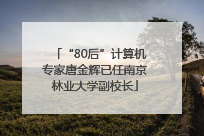 “80后”计算机专家唐金辉已任南京林业大学副校长