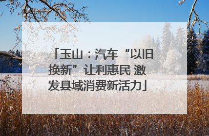 玉山：汽车“以旧换新”让利惠民 激发县域消费新活力