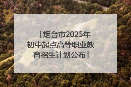 烟台市2025年初中起点高等职业教育招生计划公布