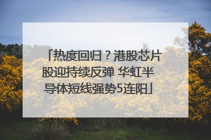热度回归？港股芯片股迎持续反弹 华虹半导体短线强势5连阳