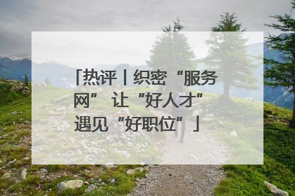 热评丨织密“服务网” 让“好人才”遇见“好职位”