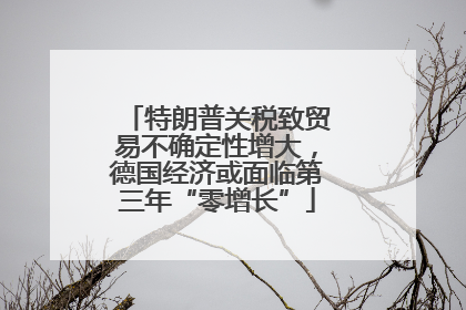 特朗普关税致贸易不确定性增大，德国经济或面临第三年“零增长”