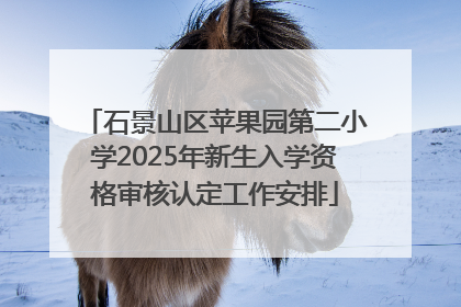 石景山区苹果园第二小学2025年新生入学资格审核认定工作安排