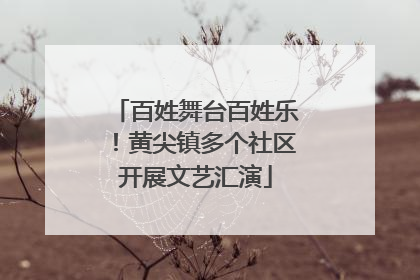 百姓舞台百姓乐！黄尖镇多个社区开展文艺汇演