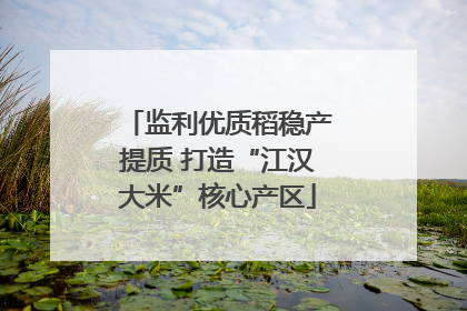 监利优质稻稳产提质 打造“江汉大米”核心产区