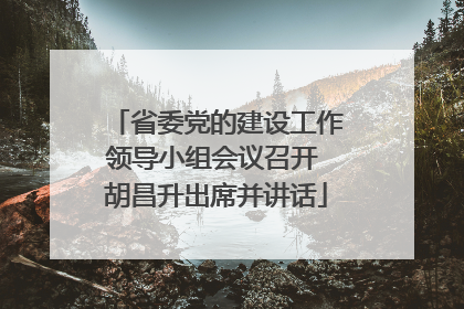 省委党的建设工作领导小组会议召开 胡昌升出席并讲话