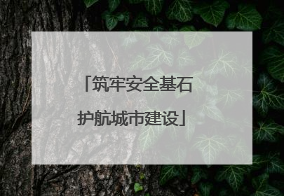 筑牢安全基石 护航城市建设