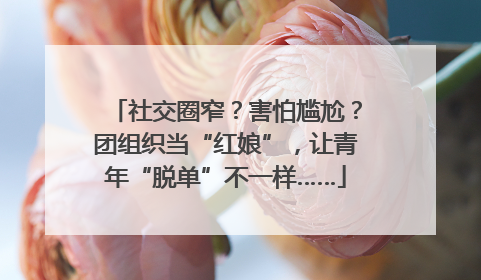 社交圈窄？害怕尴尬？团组织当“红娘”，让青年“脱单”不一样……
