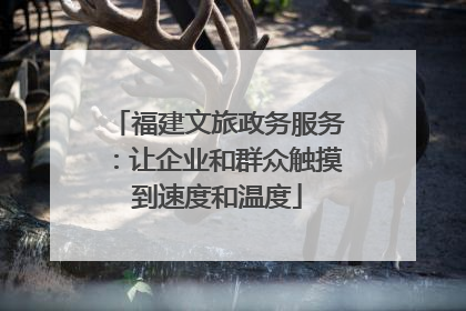 福建文旅政务服务：让企业和群众触摸到速度和温度