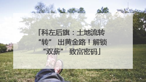 科左后旗：土地流转 “转” 出黄金路！解锁 “双薪” 致富密码