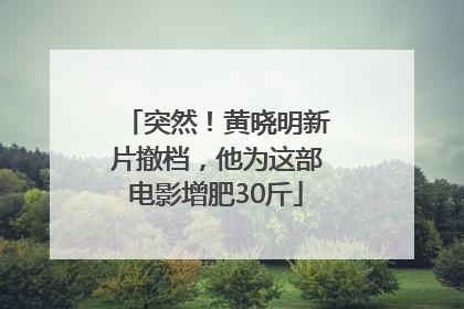 突然！黄晓明新片撤档，他为这部电影增肥30斤