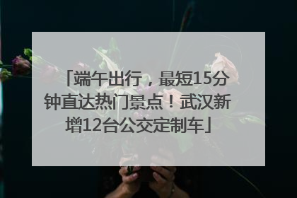 端午出行，最短15分钟直达热门景点！武汉新增12台公交定制车