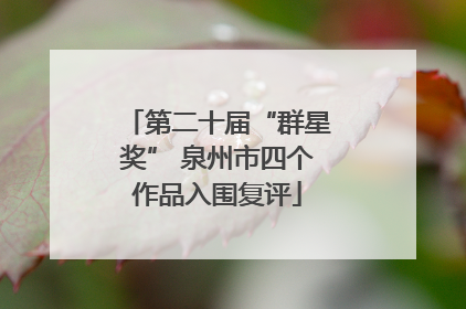 第二十届“群星奖” 泉州市四个作品入围复评