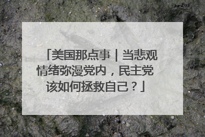美国那点事｜当悲观情绪弥漫党内，民主党该如何拯救自己？