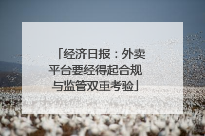 经济日报：外卖平台要经得起合规与监管双重考验
