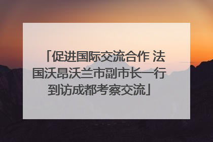 促进国际交流合作 法国沃昂沃兰市副市长一行到访成都考察交流