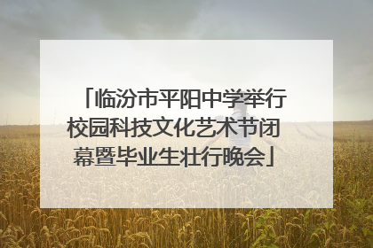 临汾市平阳中学举行校园科技文化艺术节闭幕暨毕业生壮行晚会