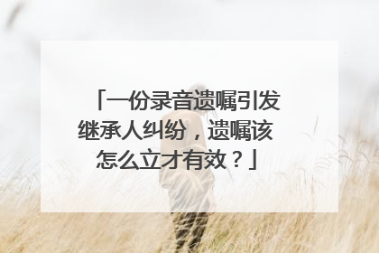 一份录音遗嘱引发继承人纠纷，遗嘱该怎么立才有效？
