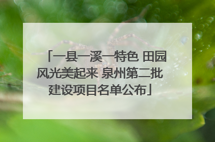 一县一溪一特色 田园风光美起来 泉州第二批建设项目名单公布