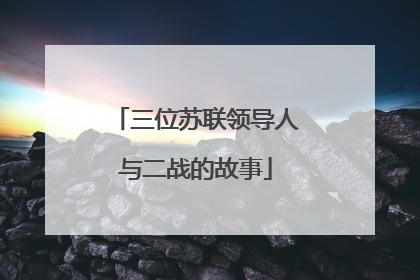 三位苏联领导人与二战的故事