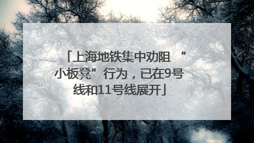 上海地铁集中劝阻 “小板凳”行为，已在9号线和11号线展开