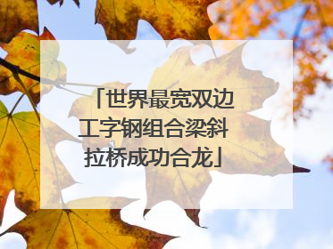 世界最宽双边工字钢组合梁斜拉桥成功合龙