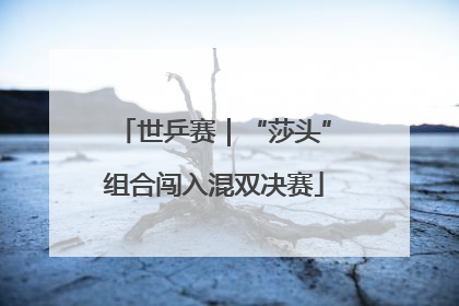 世乒赛｜“莎头”组合闯入混双决赛
