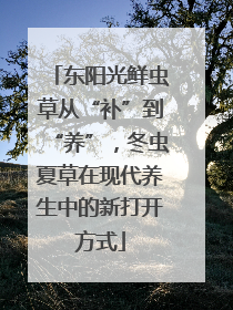 东阳光鲜虫草从“补”到“养”，冬虫夏草在现代养生中的新打开方式