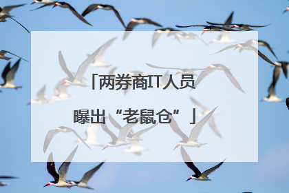 两券商IT人员曝出“老鼠仓”