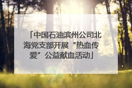 中国石油滨州公司北海党支部开展“热血传爱”公益献血活动