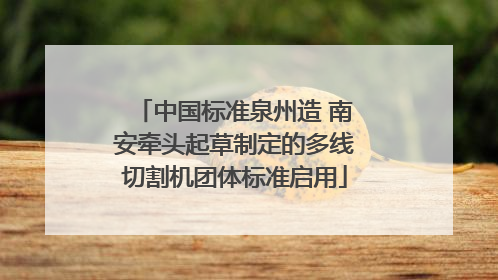 中国标准泉州造 南安牵头起草制定的多线切割机团体标准启用
