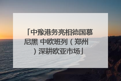 中豫港务亮相德国慕尼黑 中欧班列（郑州）深耕欧亚市场
