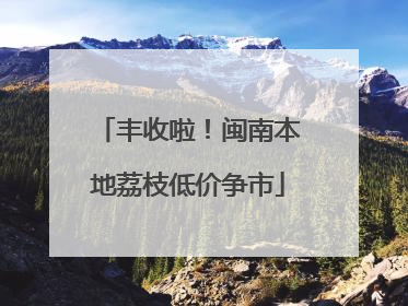 丰收啦！闽南本地荔枝低价争市