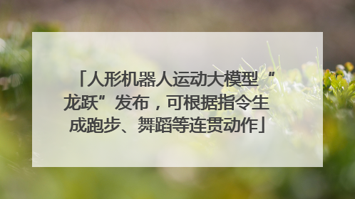 人形机器人运动大模型“龙跃”发布，可根据指令生成跑步、舞蹈等连贯动作