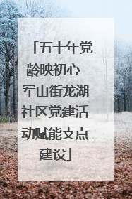 五十年党龄映初心 军山街龙湖社区党建活动赋能支点建设