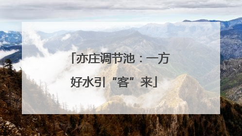 亦庄调节池：一方好水引“客”来