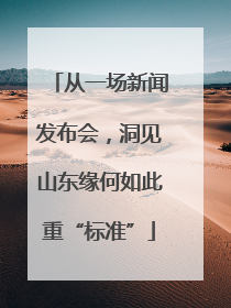 从一场新闻发布会，洞见山东缘何如此重“标准”